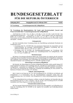 Titelbild Verordnung des Bundesministers für Land- und Forstwirtschaft, Umwelt und Wasserwirtschaft über Vermarktungsnormen für Geflügelfleisch
